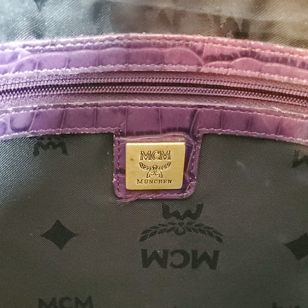 MCM Black and Purple Hobo Shoulder Bag EUC - Picture 9 of 12